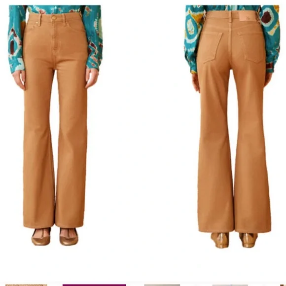 ULLA JOHNSON Flared Jeans Tan Size 23 - Picture 1 of 6